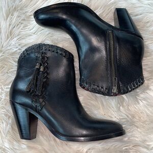 Trask Black Shelby Tumbled Calfskin Bootie